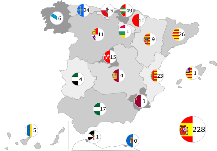 Foto: Mapa de España con las ciudades unidas a la Red de Ciudades y Comunidades Amigables con las Personas Mayores.
